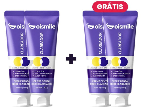 Compre 2 Leve 4: creme dental roxo oismile