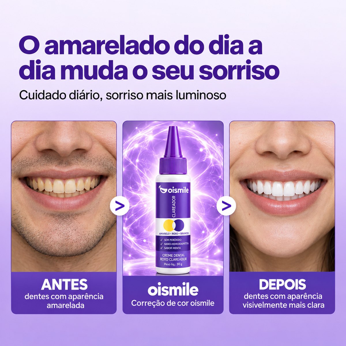 Creme Dental Roxo Clareador – Frasco Dosador 30 g