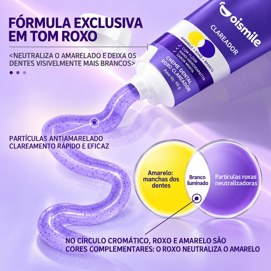 Creme Dental Roxo Clareador oismile