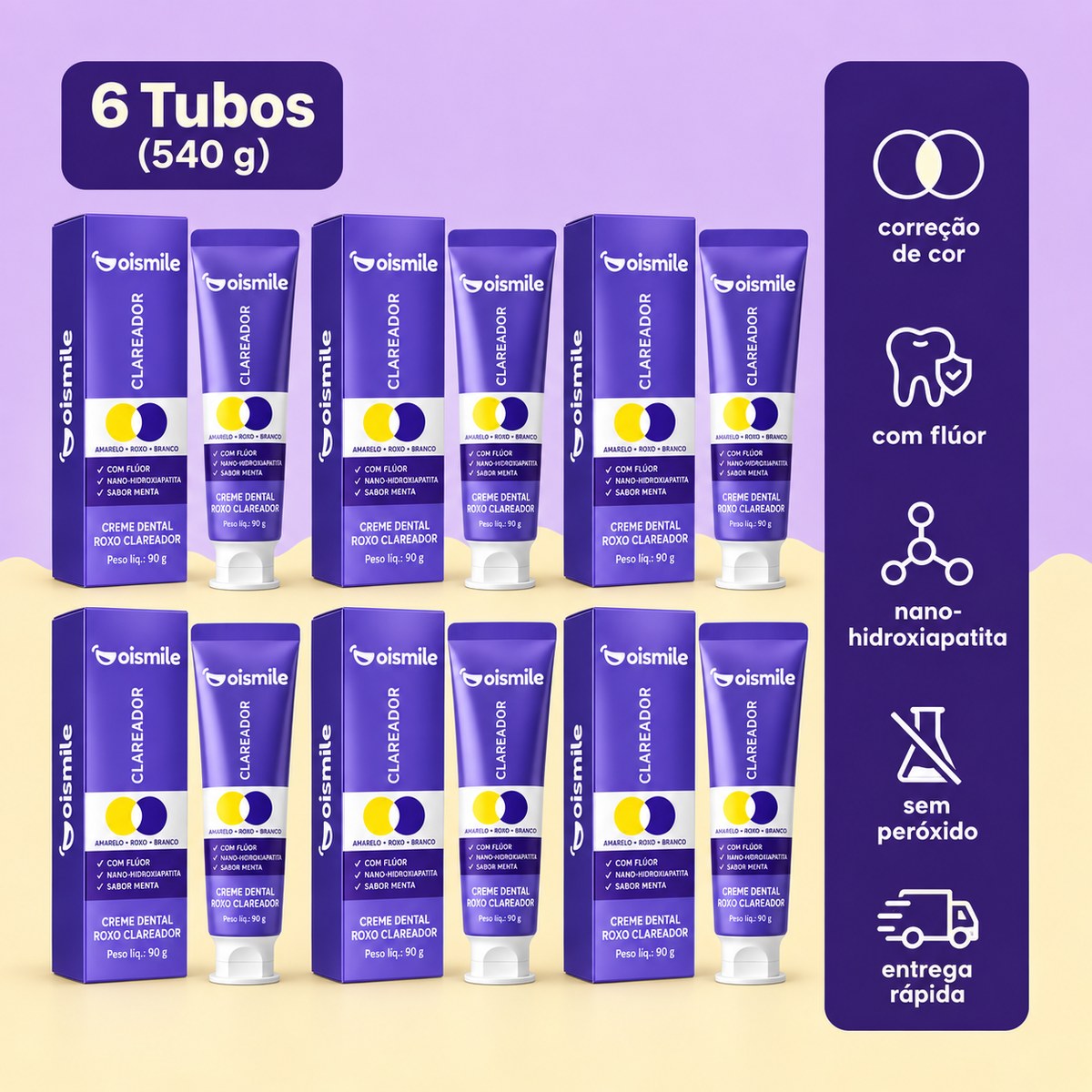 Creme Dental Roxo Clareador
